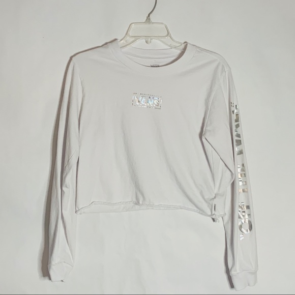 Vans Tops - Vans cropped long sleeve t shirt white Sz M